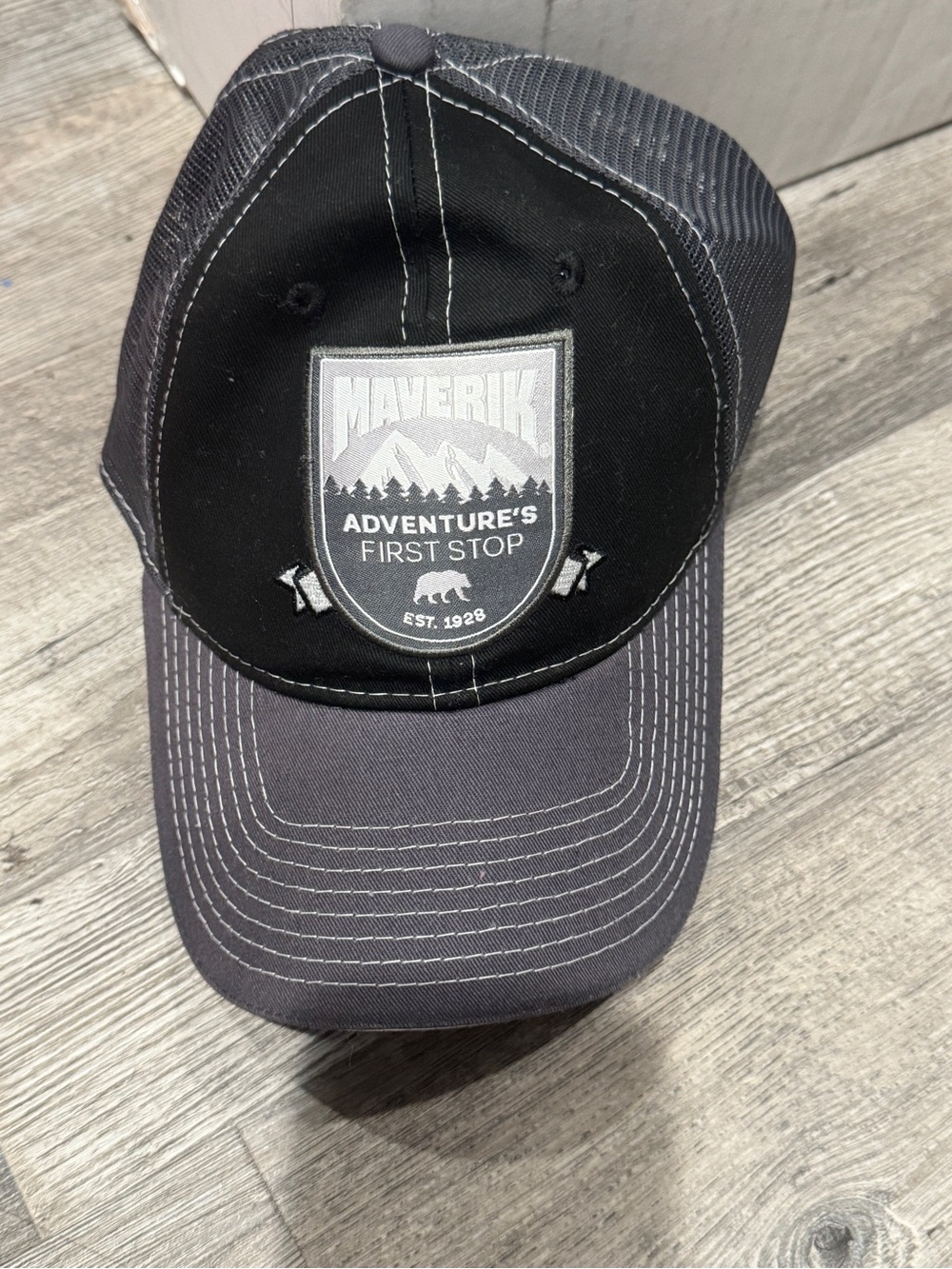 Maverik Black & Gray Adventure Patch Trucker Cap